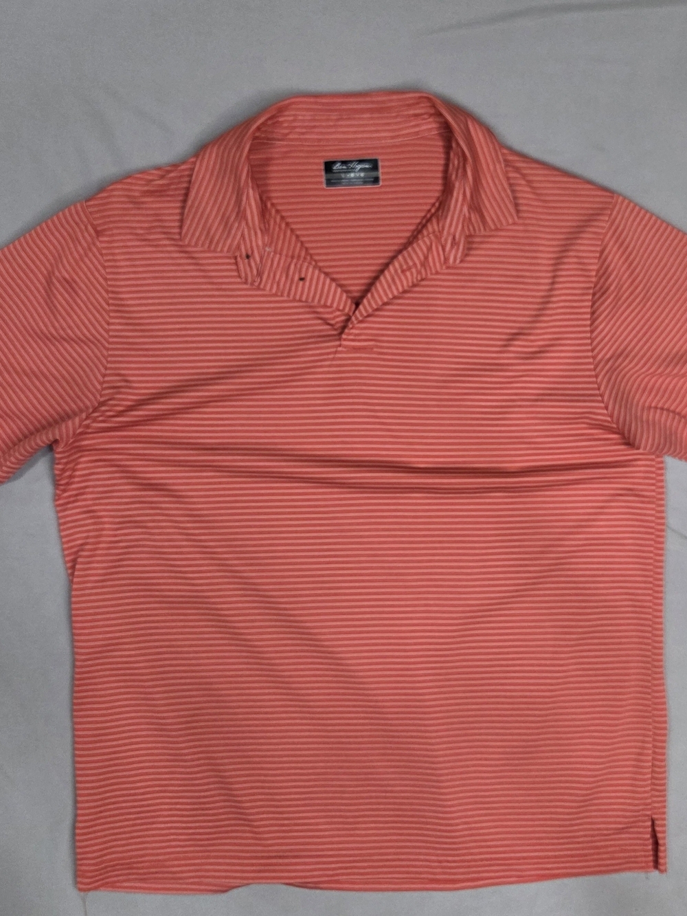 Ben Hogan Performance Men’s Large Coral Striped Golf Polo Shirt